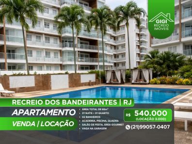 Apartamento com 2 Quartos para venda ou aluguel, 65m² no Recreio dos Bandeirantes, Rio de Janeiro