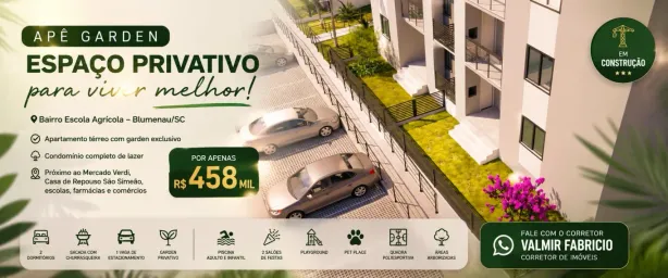Apartamento com 2 Quartos à venda, 75m² no Escola Agrícola, Blumenau