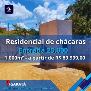 Lote/Terreno à venda, 1000m² no Águas de Igaratá, Igaratá