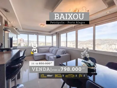 Apartamento com 3 Quartos à venda, 68m² no Petrópolis, Porto Alegre