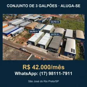 Galpão/Depósito/Armazém para alugar, 1932m² no Distrito Industrial Doutor Carlos Arnaldo e Silva, São José do Rio Preto