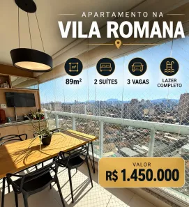 Apartamento com 3 Quartos à venda, 89m² no Vila Romana, São Paulo