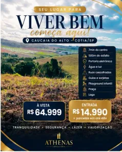 Lote/Terreno à venda, 500m² no Centro (Caucaia do Alto), Cotia