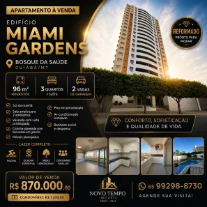 Apartamento com 3 Quartos à venda, 96m² no Bosque da Saúde, Cuiabá