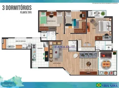 Apartamento com 3 Quartos à venda, 125m² no Parque Esplanada, Embu das Artes