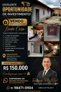 Casa com 3 Quartos à venda, 140m² no Águas Brancas, Ananindeua