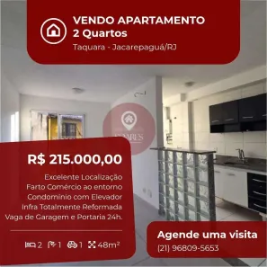Apartamento com 2 Quartos à venda, 48m² no Taquara, Rio de Janeiro