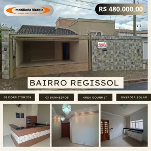 Casa com 3 Quartos à venda, 140m² no Residencial Regissol I, Mirassol