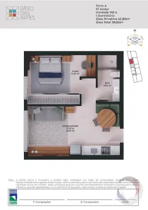 Apartamento com 1 Quarto à venda, 42m² no Pedra Branca, Palhoça