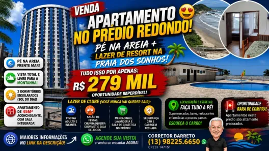 Apartamento com 2 Quartos à venda, 55m² no Praia dos Sonhos, Itanhaém