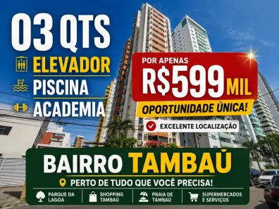 Apartamento com 3 Quartos à venda, 73m² no Tambaú, João Pessoa