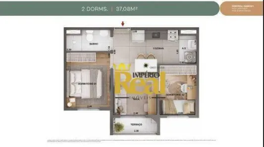 Apartamento com 2 Quartos à venda, 37m² no Barra Funda, São Paulo