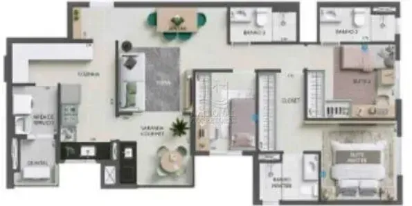 Apartamento com 3 Quartos à venda, 93m² no Campestre, Santo André