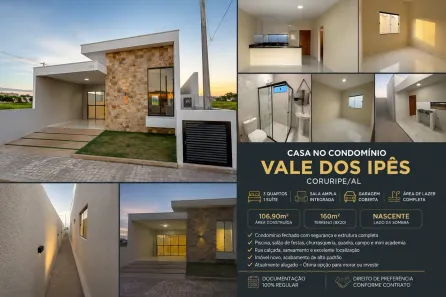 Casa com 3 Quartos à venda, 107m² no Centro, Coruripe