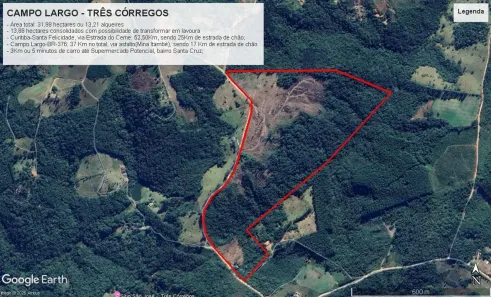 Fazenda/Sítio à venda, 319780m² no Santa Cruz, Campo Largo