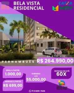 Apartamento com 2 Quartos à venda, 36m² no Pernambués, Salvador