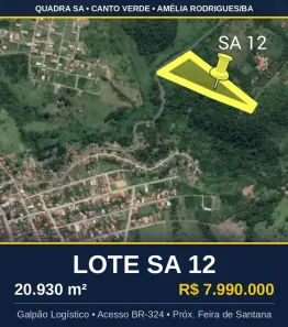 Lote/Terreno à venda, 20930m² no , Amélia Rodrigues