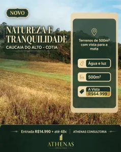 Lote/Terreno à venda, 500m² no Recreio Topázio (Caucaia do Alto), Cotia