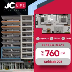Apartamento com 2 Quartos à venda, 55m² no Jardim Camburi, Vitória