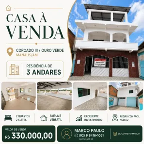 Casa com 2 Quartos à venda, 247m² no Coroado, Manaus