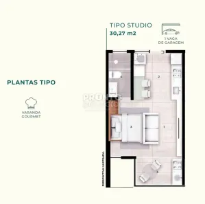 Flat com 1 Quarto à venda, 30m² no Centro, Ipojuca