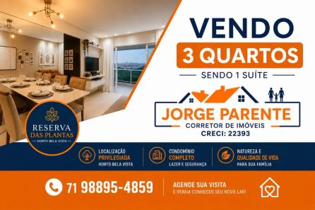 Apartamento com 3 Quartos à venda, 73m² no Horto Bela Vista, Salvador