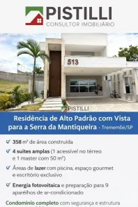 Casa de Condomínio com 4 Quartos à venda, 358m² no Cataguá, Taubaté