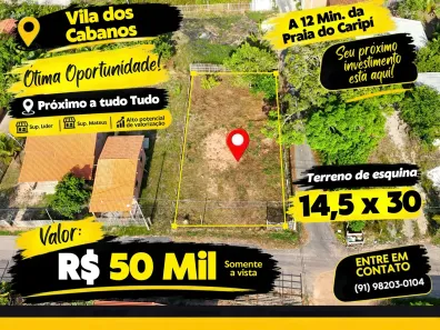 Lote/Terreno à venda, 435m² no Vila dos Cabanos, Barcarena