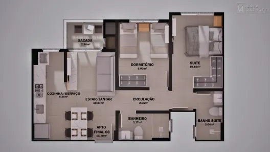 Apartamento com 2 Quartos à venda, 55m² no Pedra Branca, Palhoça