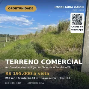 Lote/Terreno à venda, 250m² no Gleba Simon Frazer, Londrina