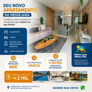 Apartamento com 2 Quartos à venda, 45m² no Messejana, Fortaleza