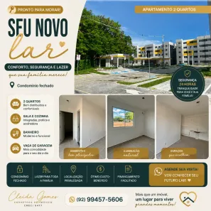 Apartamento com 2 Quartos para alugar, 40m² no Da Paz, Manaus
