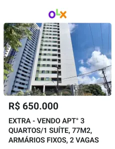 Apartamento com 3 Quartos à venda, 77m² no Casa Amarela, Recife