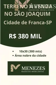 Lote/Terreno à venda, 300m² no São Joaquim, Franca