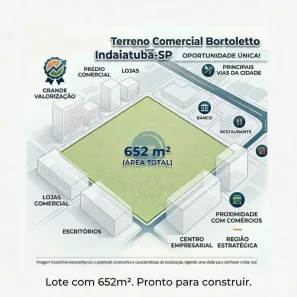 Lote/Terreno à venda, 652m² no Jardim Oliveira Camargo, Indaiatuba