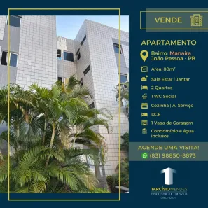 Apartamento com 3 Quartos à venda, 80m² no Manaíra, João Pessoa