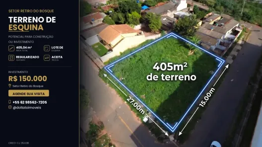 Lote/Terreno à venda, 405m² no Retiro do Bosque, Aparecida de Goiânia