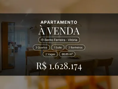 Apartamento com 3 Quartos à venda, 96m² no Bento Ferreira, Vitória