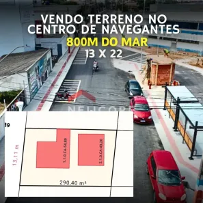 Lote/Terreno à venda, 290m² no Centro, Navegantes