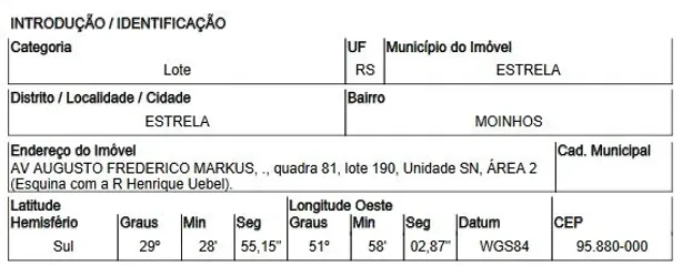 Lote/Terreno à venda, 786m² no , Estrela