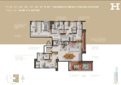 Apartamento com 4 Quartos à venda, 251m² no Setor Marista, Goiânia