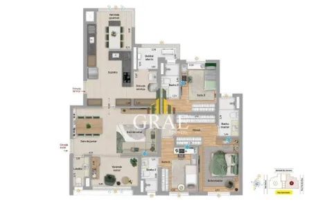 Apartamento com 3 Quartos à venda, 134m² no Santa Maria, Santo André