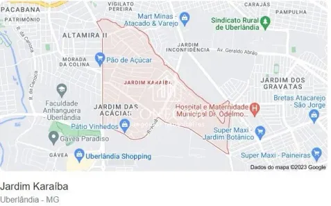 Lote/Terreno à venda, 574m² no Jardim Karaíba, Uberlândia