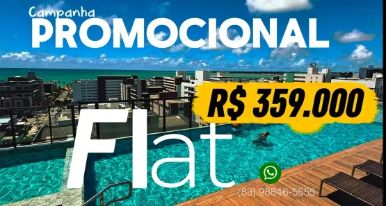 Flat com 1 Quarto à venda, 17m² no Tambaú, João Pessoa