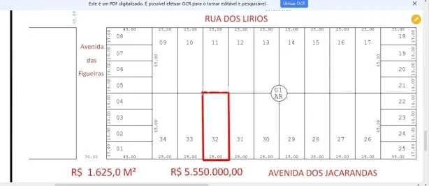 Lote/Terreno à venda, 1625m² no Setor Residencial Norte, Sinop