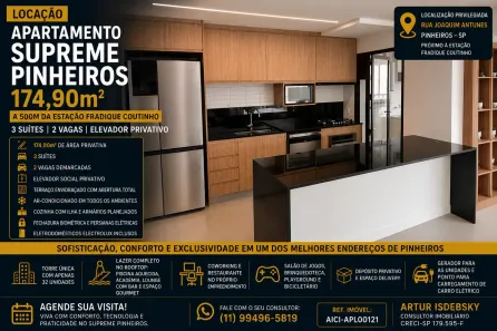 Apartamento com 4 Quartos para alugar, 175m² no Pinheiros, São Paulo