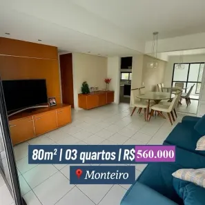 Apartamento com 3 Quartos à venda, 80m² no Monteiro, Recife