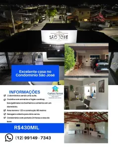 Casa de Condomínio com 2 Quartos à venda, 88m² no Vila dos Comerciários 2, Taubaté
