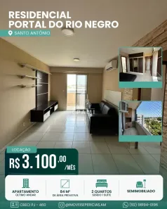 Apartamento com 2 Quartos para alugar, 84m² no Santo Antônio, Manaus