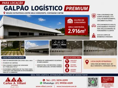 Galpão/Depósito/Armazém para alugar, 2916m² no Jardim Riacho das Pedras, Contagem